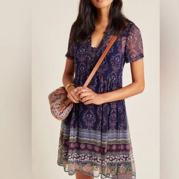 Anthropologie Dresses & Skirts - Maeve by Anthropologie Adrian Sheer Boho Tunic Dress Size L